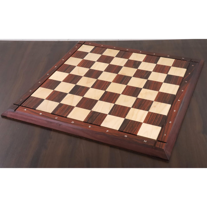 23" Players Choice palissander & esdoorn schaakbord-60 mm vierkant- ABC notatie