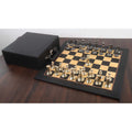 Luxury brass chess set with board and storage box.