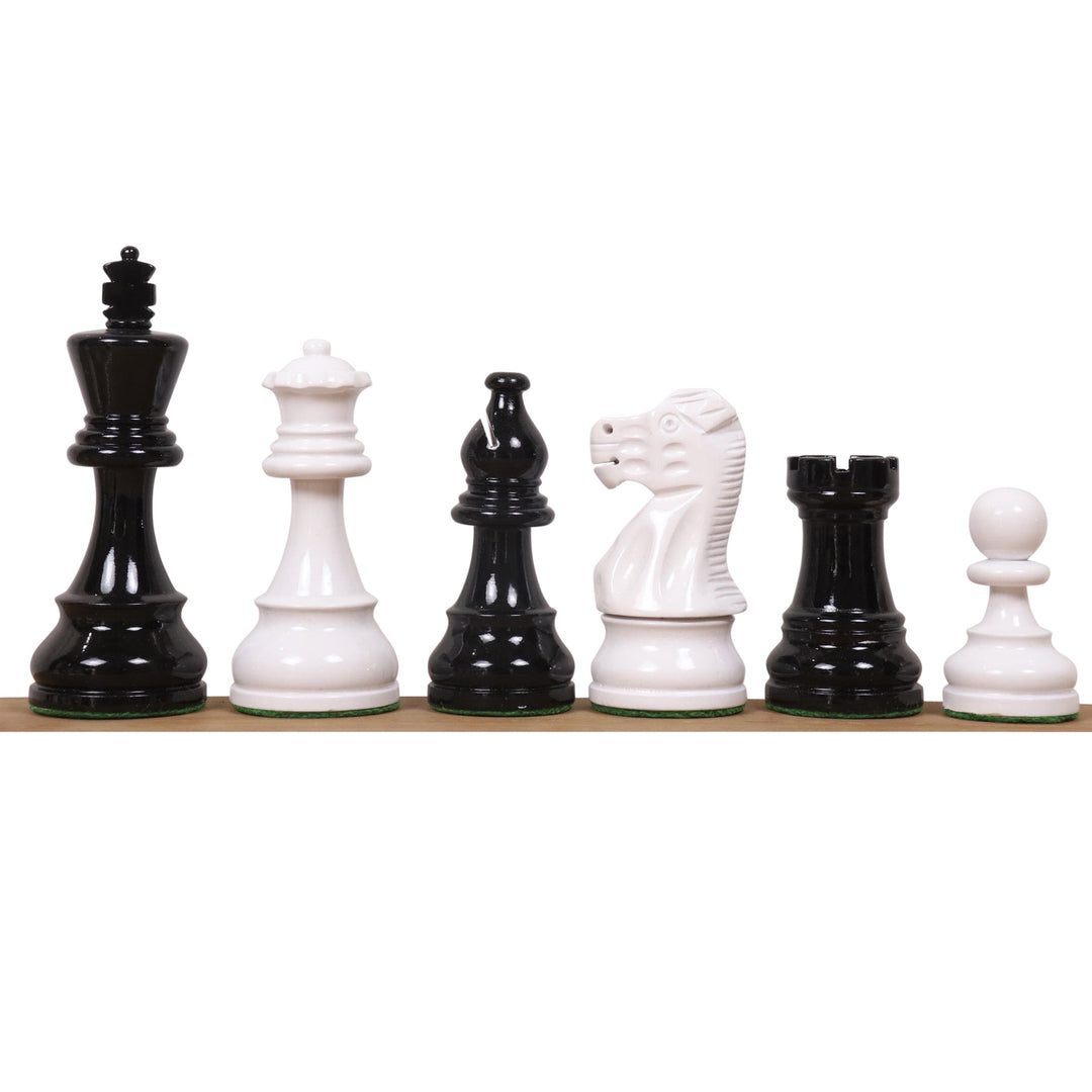 Black & Ivory White Painted Staunton Chess Pieces only set