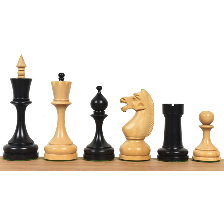 Slightly Imperfect 4.5" Circa 1960's Soviet Russian Chess Set - Chess Pieces Only-Double Weighted Boxwood - Warehouse Clearance - USA Shipping Only