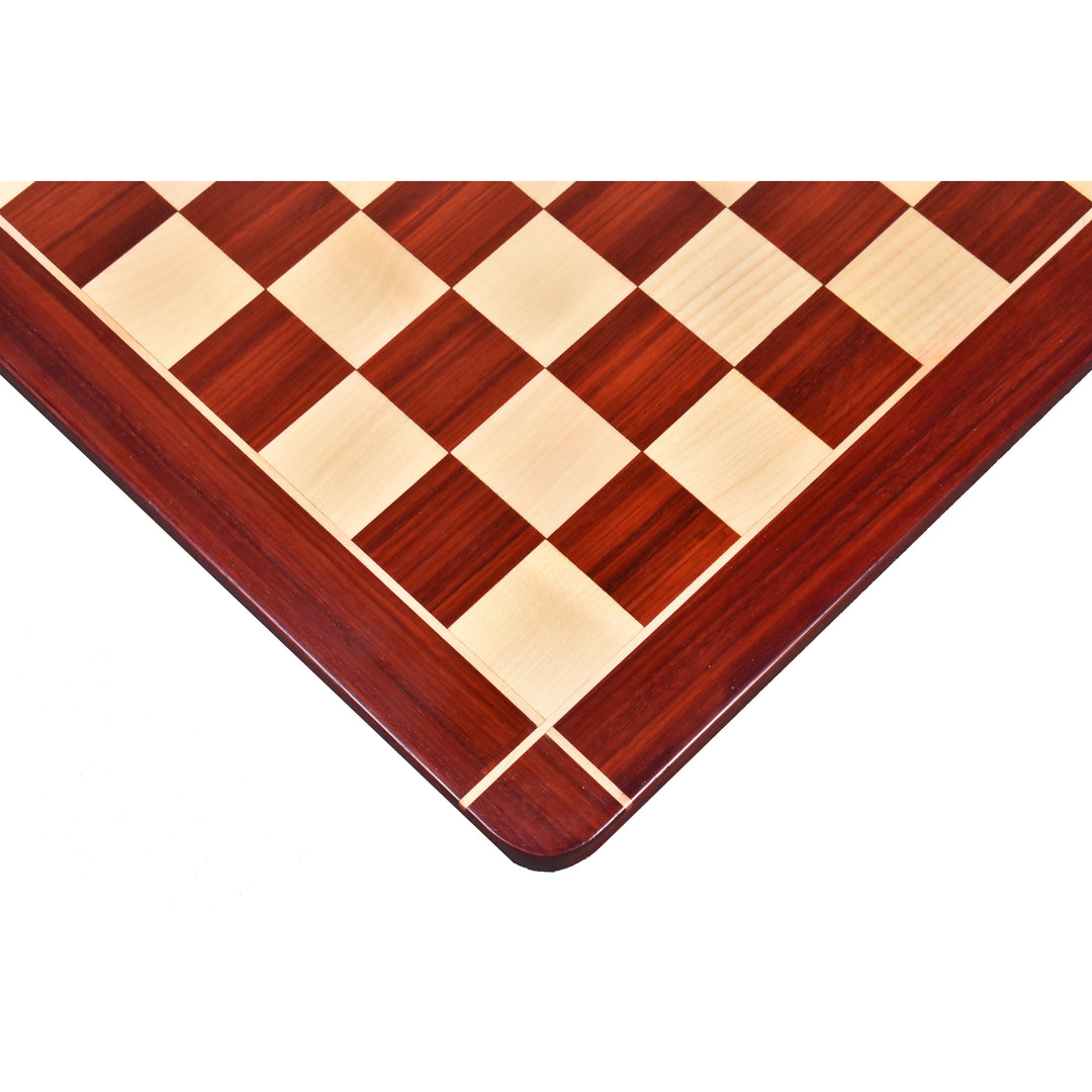 Alexandria Luxury Staunton - Pièces d'échecs en bois de rose à bourgeon triple poids avec échiquier en bois de rose à bourgeon et érable Signature 23".