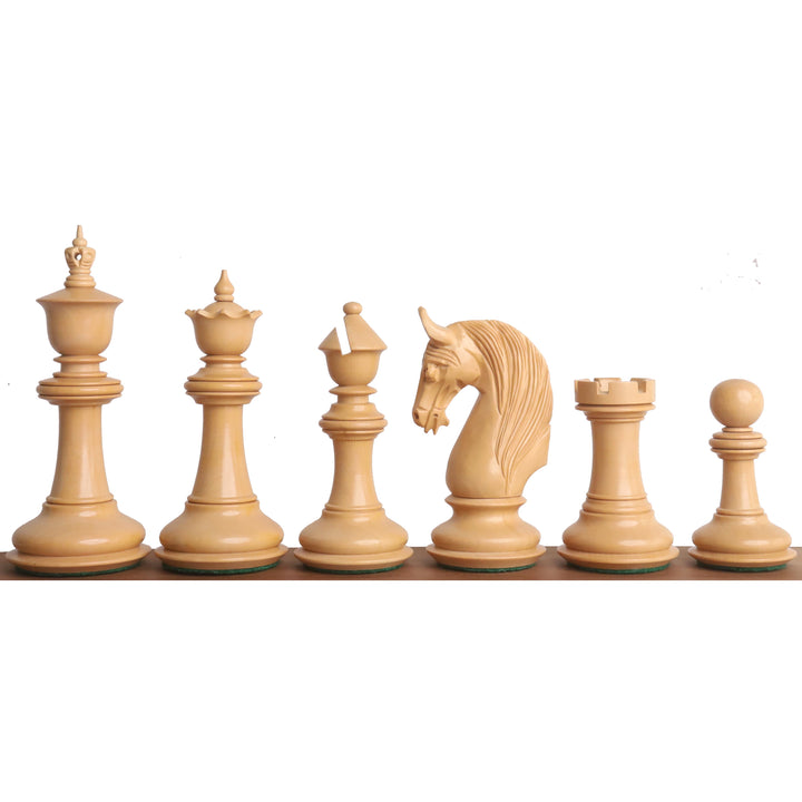 Combo of 4.6" Bath Luxury Staunton Chess Set - Pieces in Bud Rosewood with Board and Box