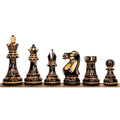 A complete set of 4" professional Staunton chess pieces in ebonized boxwood.