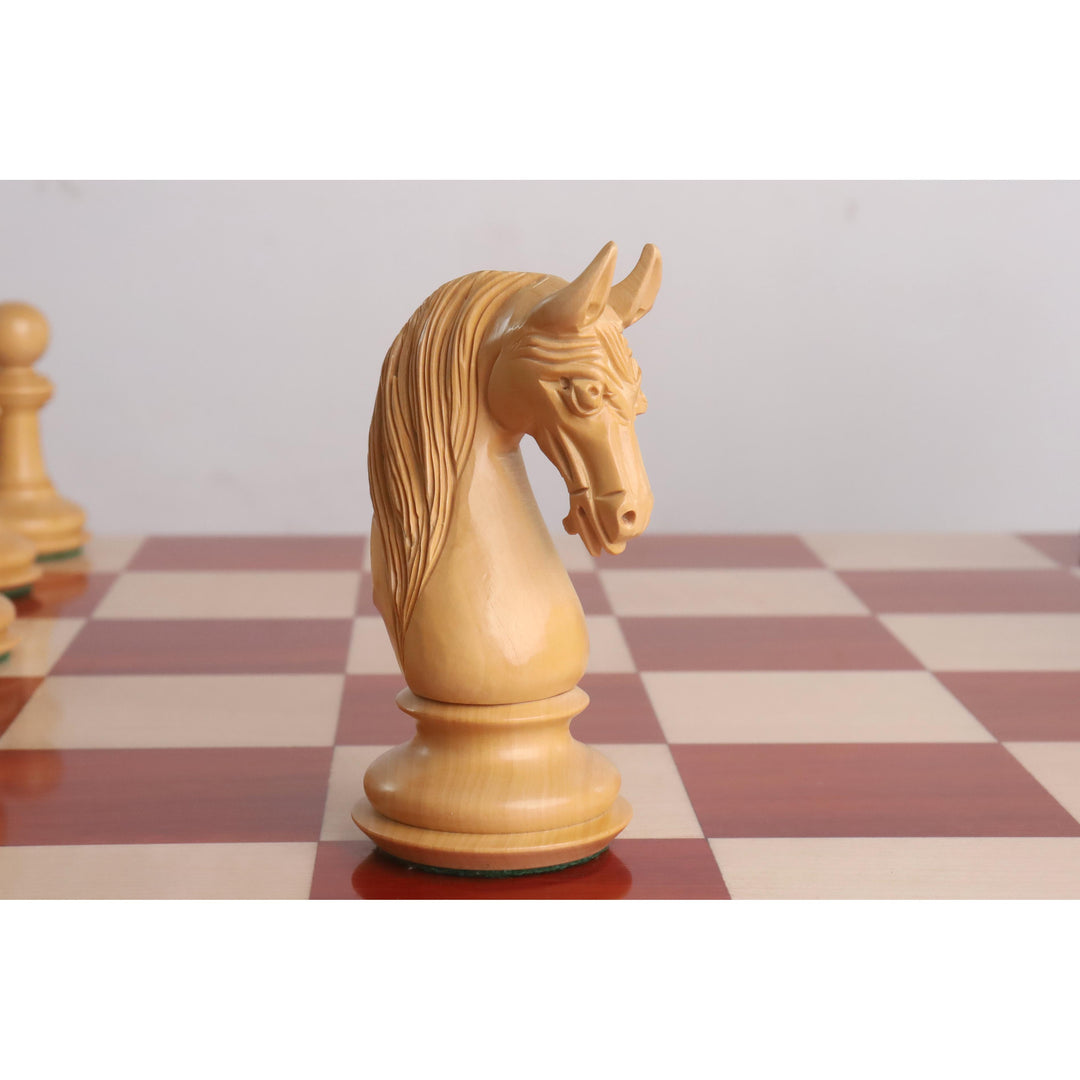 Combo of 4.6" Bath Luxury Staunton Chess Set - Pieces in Bud Rosewood with Board and Box
