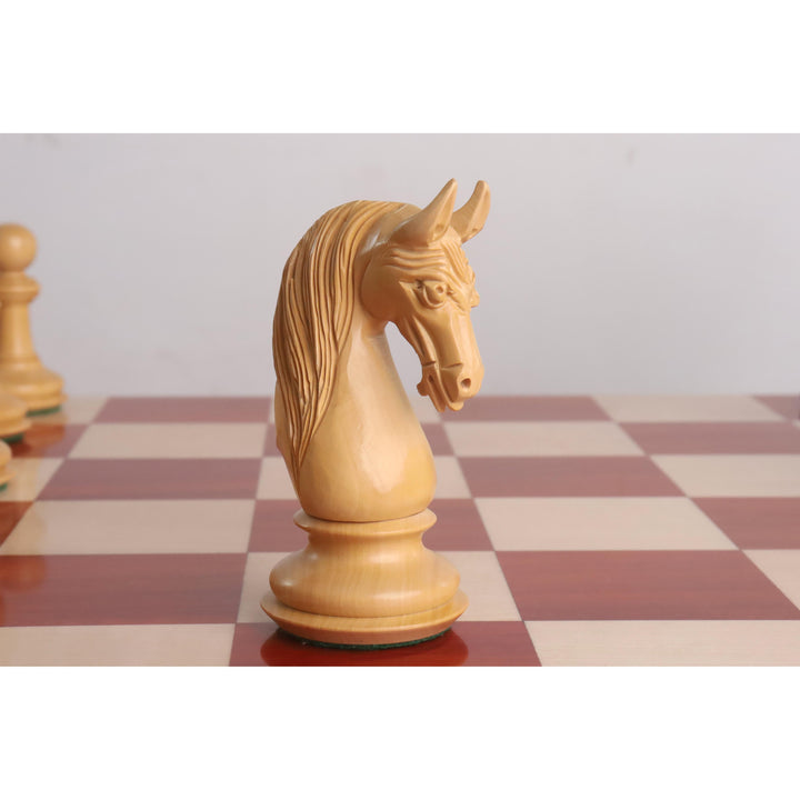 Combo of 4.6" Bath Luxury Staunton Chess Set - Pieces in Bud Rosewood with Board and Box