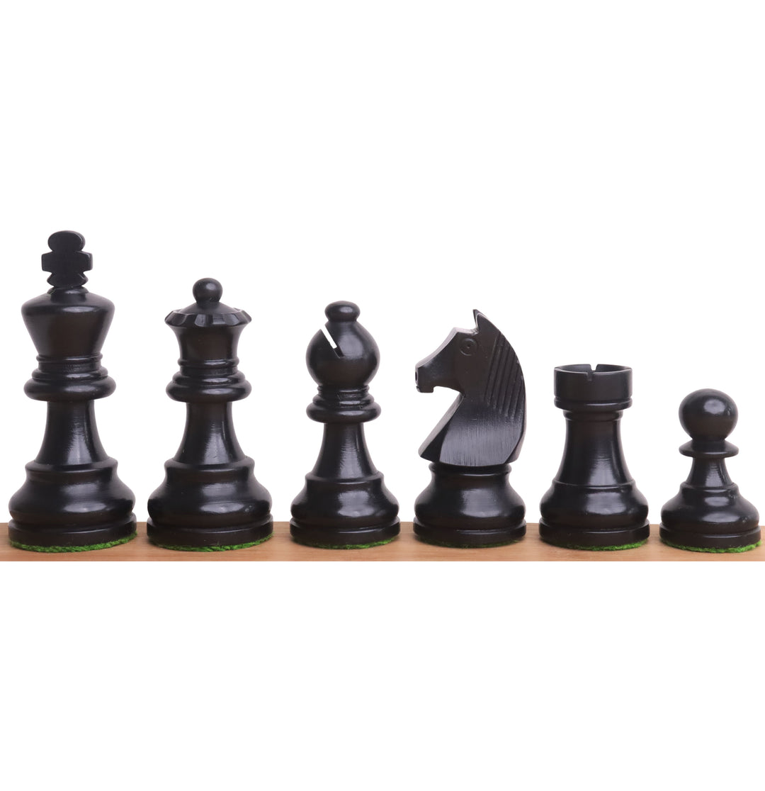 Jeu d'échecs de tournoi compact - Pièces en buis ébénisterie avec échiquier et boîte