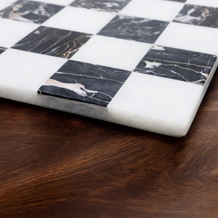 15'' Borderless Marble Stone Luxury Chess Board -  Black and White stone - Warehouse Clearance - USA Shipping Only