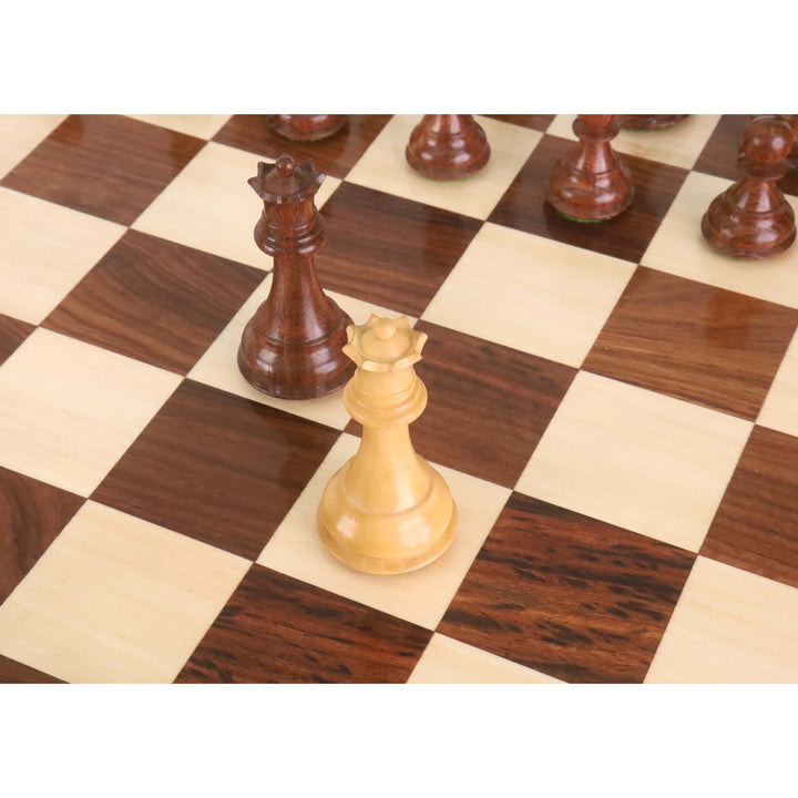 Drewniany stół szachowy 20” z figurami szachowymi Staunton - Złote Drewno Rózane i Klon