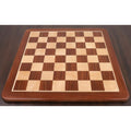 Full perspective view of the 25-inch large professional chess board handcrafted from Golden Rosewood and Maple wood.