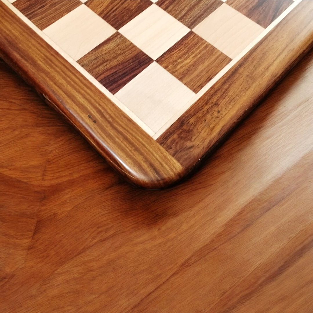 19" Inlaid Wood Chess board -Golden Rosewood & Maple Wood