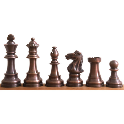 3.2" Pro Staunton Brass Metal Luxury Chess Set - Pieces Only- Antiqued Copper