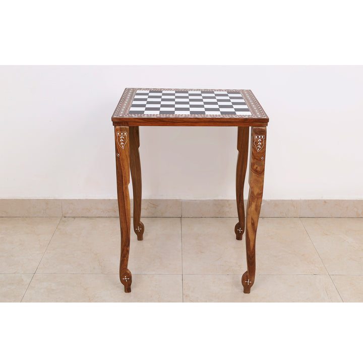 21" Players Wooden Chess Table – Golden Rosewood & Acrylic Ivory (27" Height)