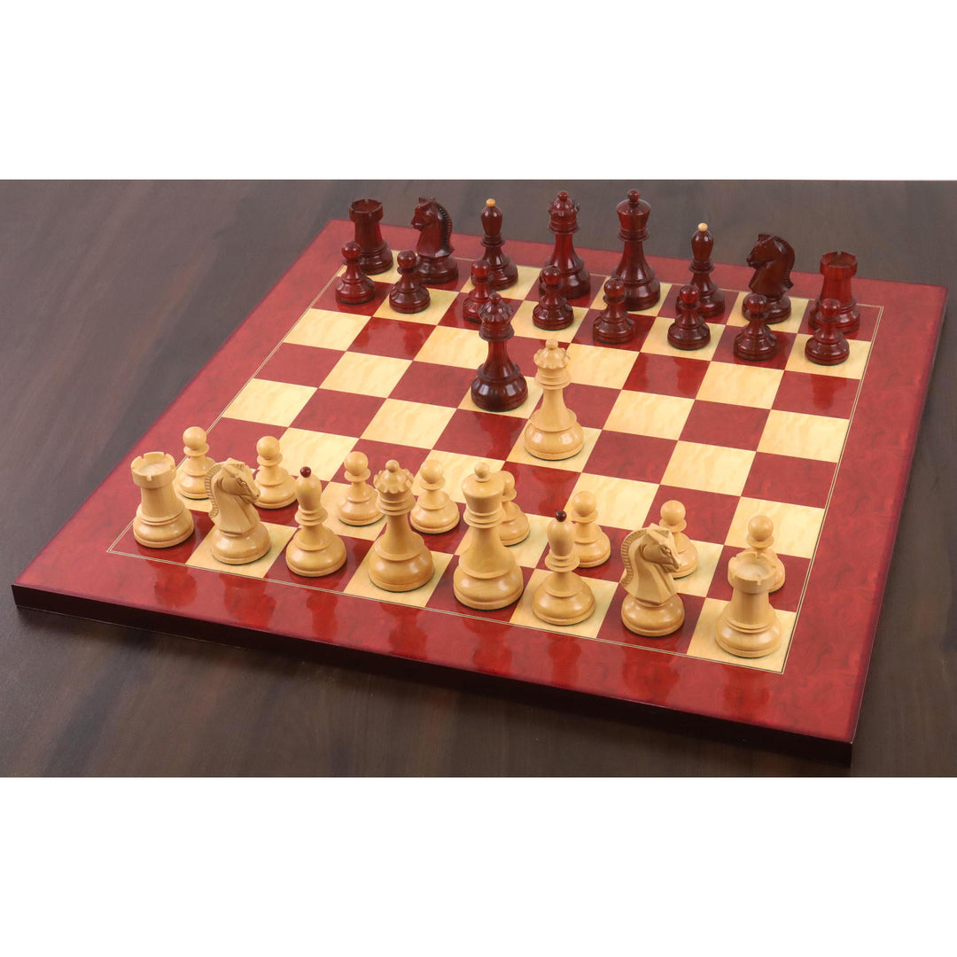 Jeu d'échecs Fischer Dubrovnik des années 1950 - Pièces d'échecs uniquement - Bois de rose Bourgeon et buis - 3.8 « King