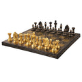 12" Staunton Inspired Luxury Brass Metal Chess Set - Gold & Black Pieces with Board