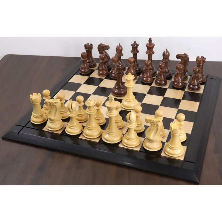 Jeu d'échecs de luxe Jumbo Pro Staunton 6.3" légèrement imparfait - Pièces d'échecs uniquement - Palissandre doré et buis