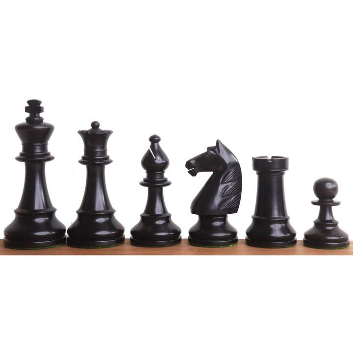 Franse grootmeesters Staunton schaakset- Alleen schaakstukken- Antiek buxushout- 4.1" Koning