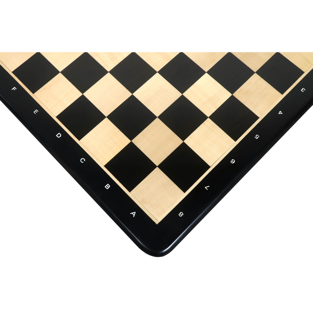 Slightly Imperfect 21" Ebony Wood & Maple Wood Chess board - Square of 55 mm - Algebraic Notations - Warehouse Clearance - Europe Shipping Only
