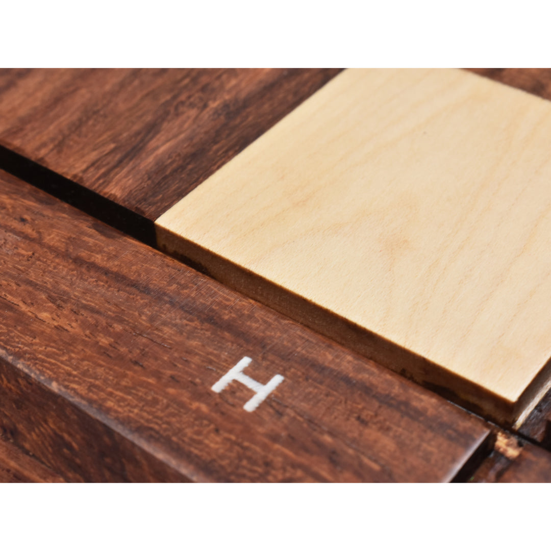 Slightly Imperfect 21" Drueke Style Golden Rosewood & Maple Chess Board With Notations- 55 mm square - Matt Finish - Warehouse Clearance - Europe Shipping Only