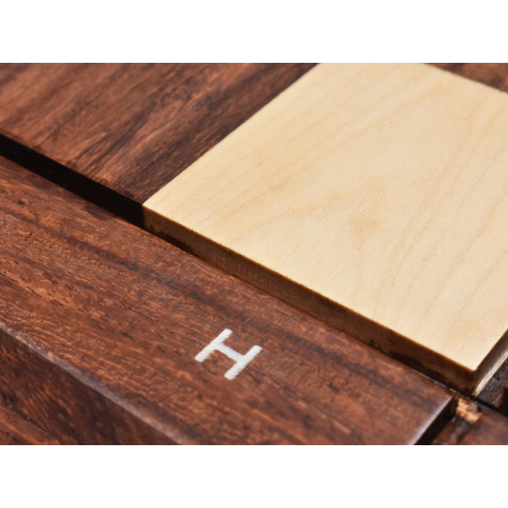 Slightly Imperfect 21" Drueke Style Golden Rosewood & Maple Chess Board With Notations- 55 mm square - Matt Finish - Warehouse Clearance - Europe Shipping Only