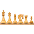 Boxwood chess pieces lineup for the 3.3-inch Spiraled Steed set