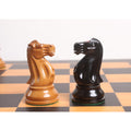 Légèrement imparfait 3.9" Jeu d'échecs Lessing Staunton - Pièces seulement - Bois d'ébène naturel et buis laqué antique