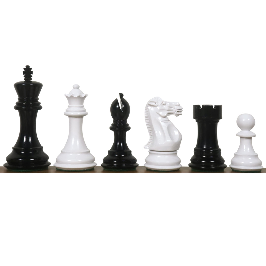 4.1" Pro Staunton Black & White Lacquered Wooden Chess Set- Chess Pieces Only - Warehouse Clearance - USA Shipping Only