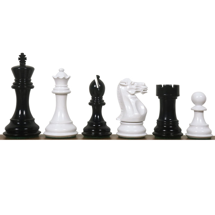 4.1" Pro Staunton Black & White Lacquered Wooden Chess Set- Chess Pieces Only - Warehouse Clearance - USA Shipping Only