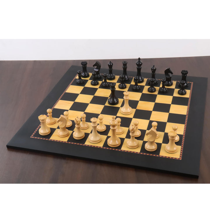 Slightly Imperfect 3.9" Zadar Series Modern Minimalist Chess Set- Chess Pieces Only- Weighted Ebonised Boxwood