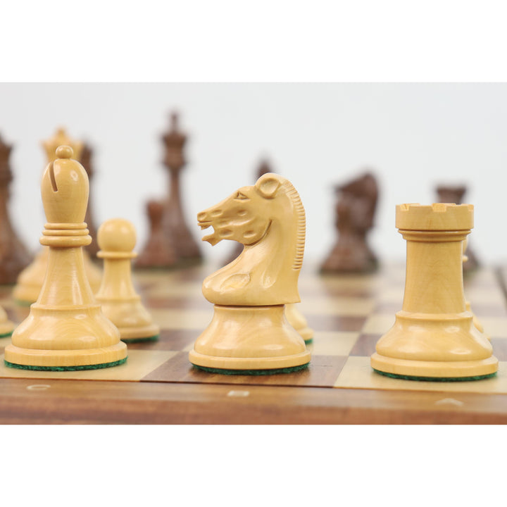 Slightly Imperfect 3.7" Reproduced Drueke Player's Choice Chess Set - Chess Pieces Only - Golden Rosewood