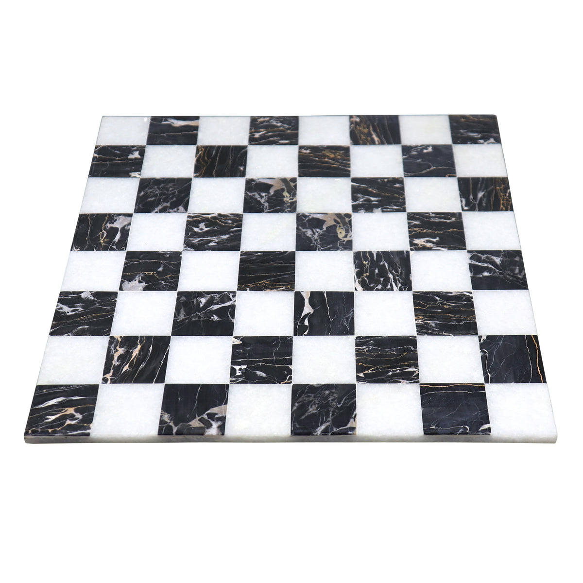 18'' Borderless Marble Stone Luxury Chess Board -  Black and White Marble Stone  - Warehouse Clearance - USA Shipping Only