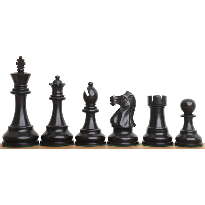 Slightly Imperfect 4.1" New Classic Staunton Wooden Chess Set - Chess Pieces Only-Weighted Ebonised Boxwood