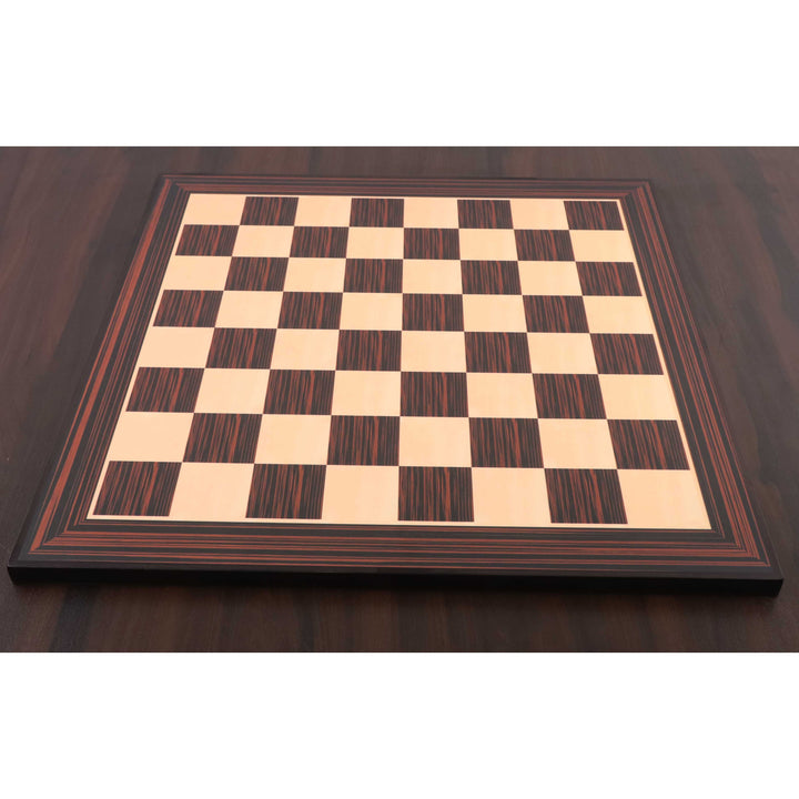 21" Tiger Ebony & Maple Wood Printed Chess Board- 55mm square- Matt Finish