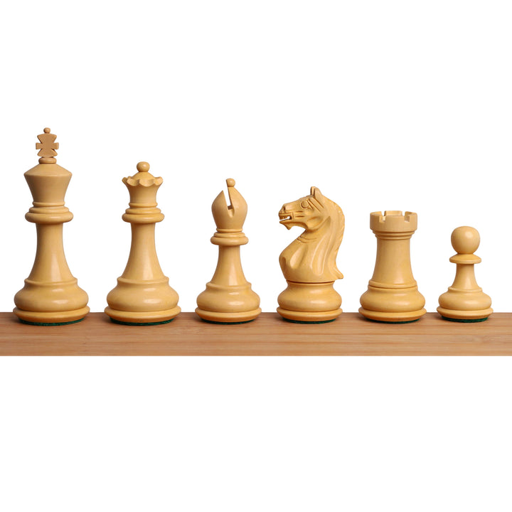 3.75" Queens Gambit Staunton Chess Set- Chess Pieces Only - Weighted Ebonised Boxwood
