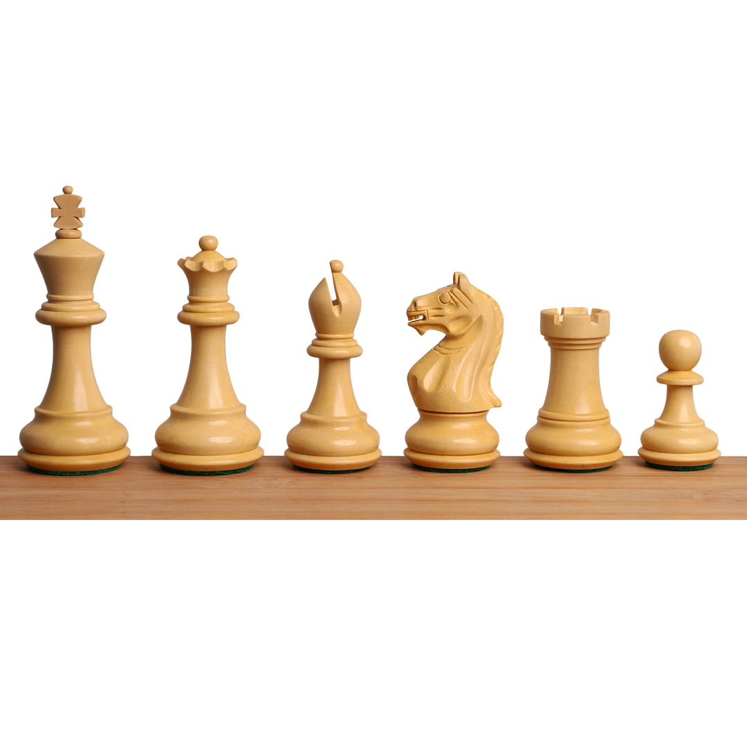 Combo of Queens Gambit Staunton Chess Set - Pieces in Ebonised Boxwood with Board and Box