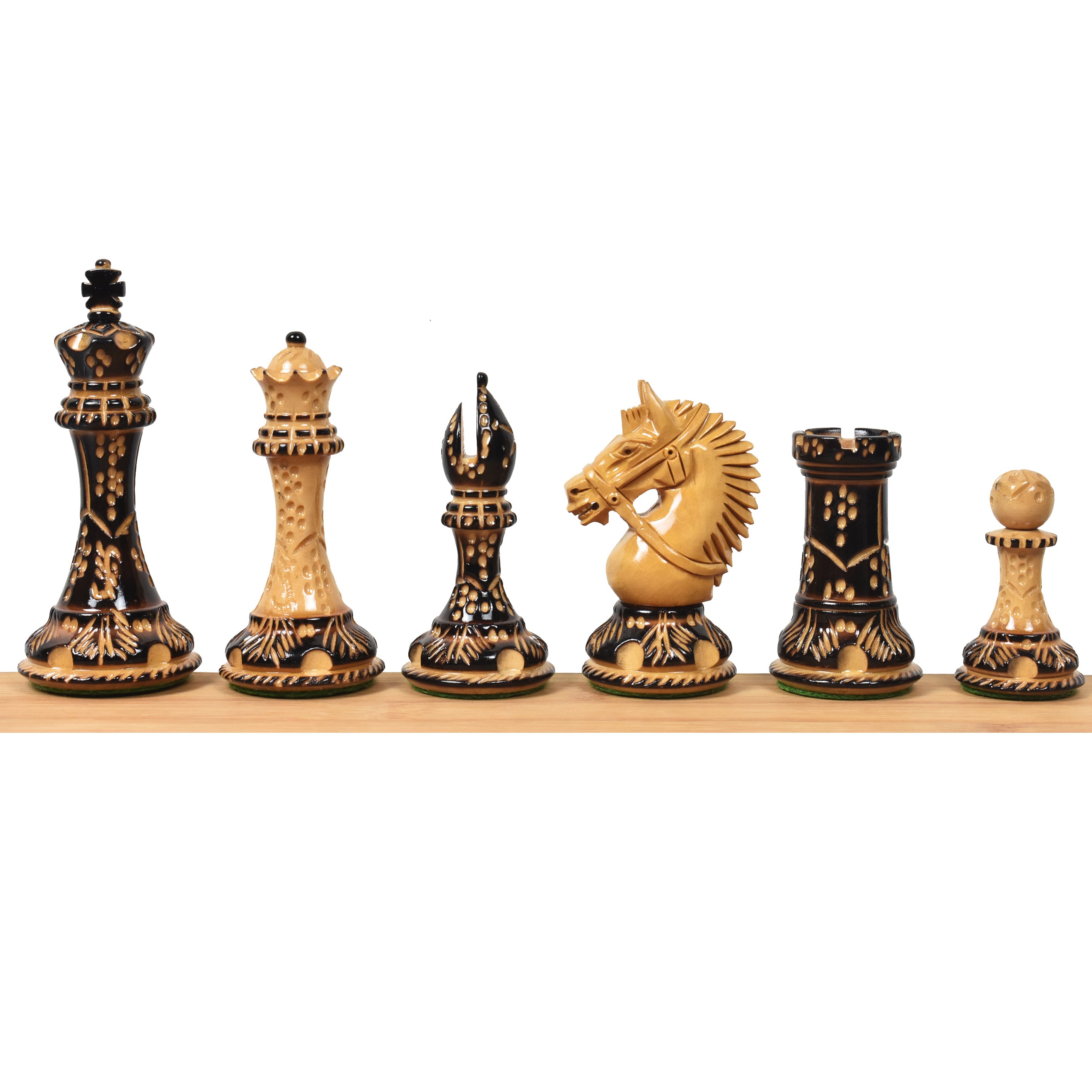 Slightly Imperfect 4.2" American Staunton Luxury Chess Set - Chess Pieces Only-Hand Carved Weighted Boxwood