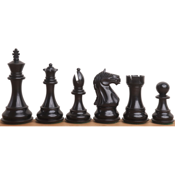 Combo of Fierce Knight Staunton Chess set with 21" Wooden Chessboard and Storage Box