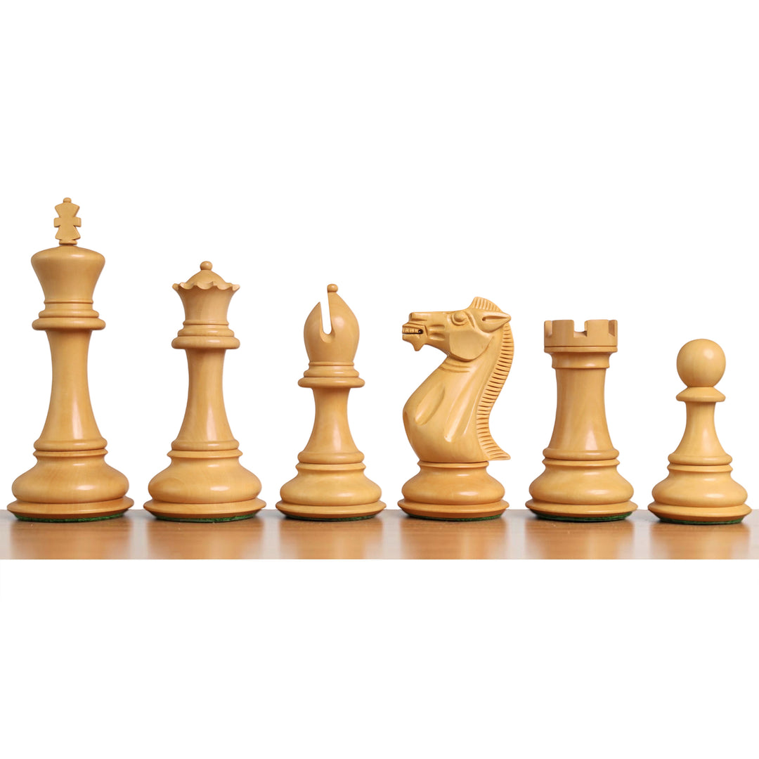 Combo of 6.3" Jumbo Pro Staunton Luxury Triple Weighted Chess Set with 26" Ebony & Maple Wood Chess Board