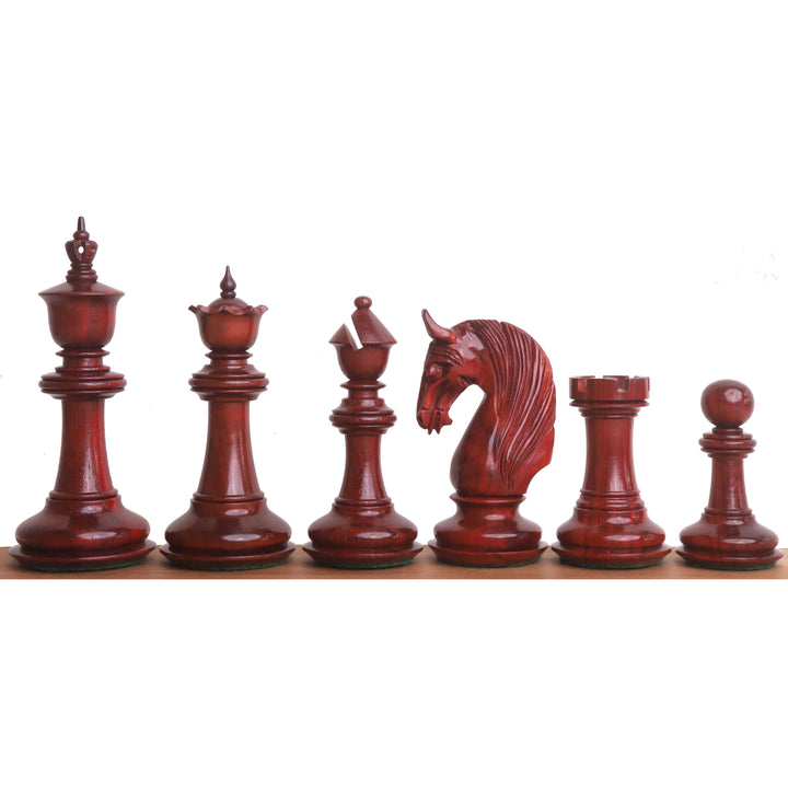 Combo of 4.6" Bath Luxury Staunton Chess Set - Pieces in Bud Rosewood with Board and Box