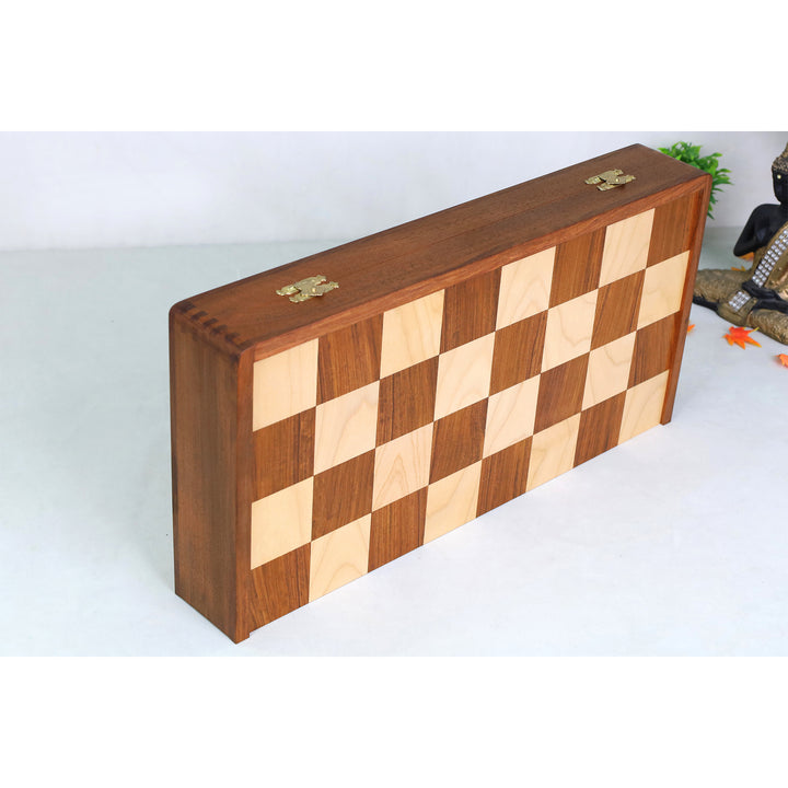 1950s' Fischer Dubrovnik Combo Chess Set with Folding Golden Rosewood & Maple Chess Board