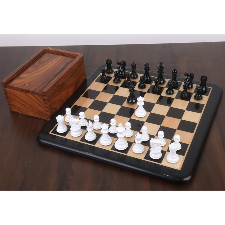 3" Pro Staunton Black & White Painted Wooden Chess Set - Chess Pieces Only