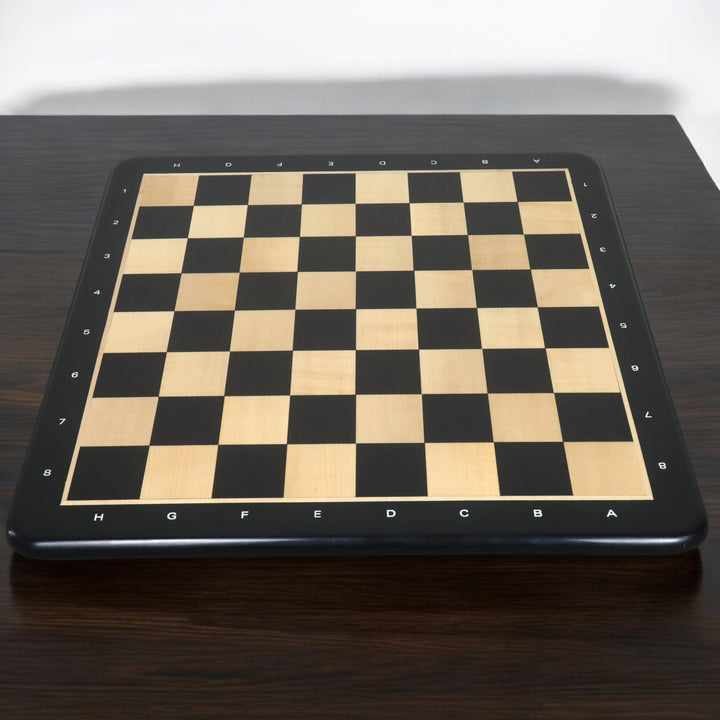 Slightly Imperfect 21" Ebony Wood & Maple Wood Chess board - Square of 55 mm - Algebraic Notations - Warehouse Clearance - Europe Shipping Only