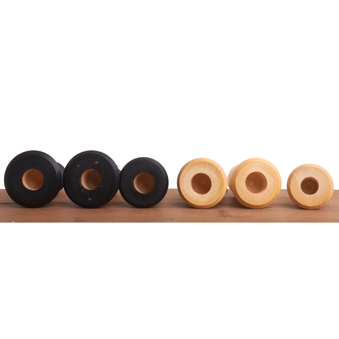 Slightly Imperfect 3" Professional Staunton Chessnut Air Sensor Compatible Set- Chess Pieces Only- Ebonised Boxwood