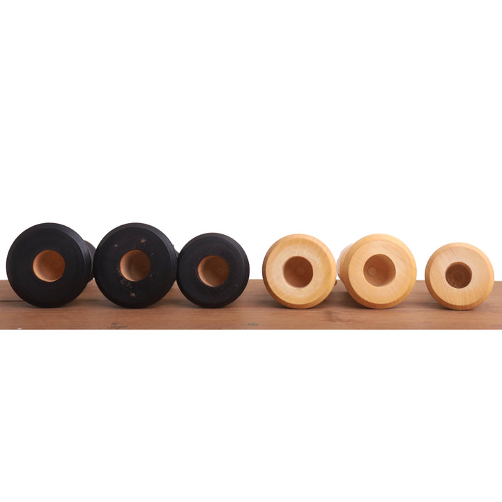 Slightly Imperfect 3" Professional Staunton Chessnut Air Sensor Compatible Set- Chess Pieces Only- Ebonised Boxwood