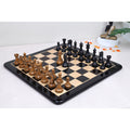 4.3" Sovereign Crown Luxury Staunton Chess Set - Chess Pieces Only - Lacquered Distress Antiqued Boxwood & Ebony - Triple Weighted