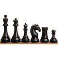 Premium ebony wood chess pieces from the Piatigorsky Cup reproduction.