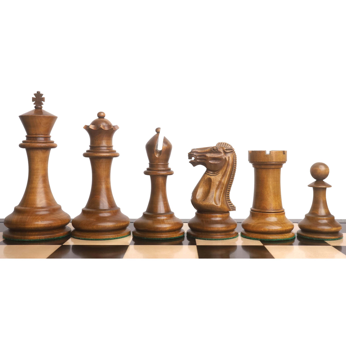 Slightly Imperfect The Giant 1849 Staunton Chess Set- Pieces Only- Ebony & Distressed Boxwood - 6.2" King