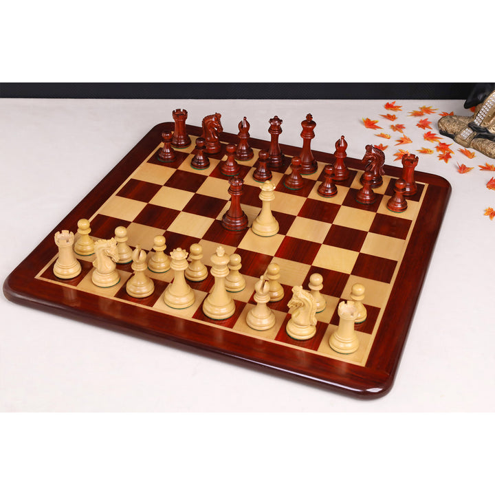 Repro 2016 Sinquefield Staunton Chess Set- Chess Pieces Only-Bud Rosewood-Triple Weight