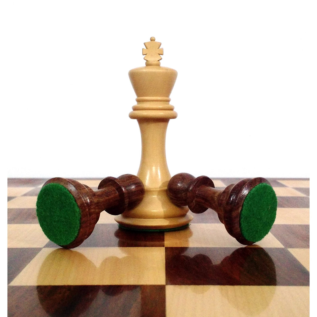 Combo of 4.1" Pro Staunton Weighted Wooden Chess Set - Chess Pieces with 23" Chess Board in Golden Rosewood - Warehouse Clearance - Europe Shipping Only