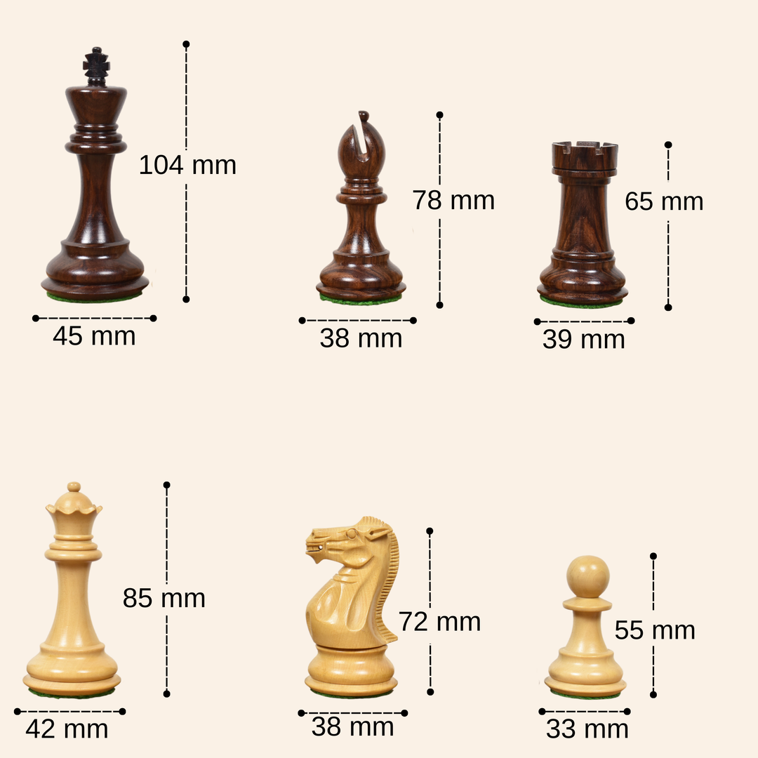 4.1" Pro Staunton Wooden Chess Set- Chess Pieces Only - Weighted Rosewood