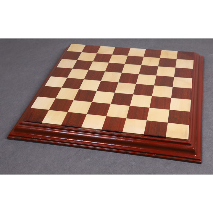 21" Bud Rosewood & Maple Wood Luxury Chessboard with Carved Border- 57 mm Square - Warehouse Clearance - USA Shipping Only